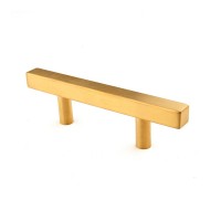 Gold Cabinet Pulls kitchen Hardware Drawer Pulls Knobs Square T Bar Brushed Brass Cupboard t Handle Door Handles DH4