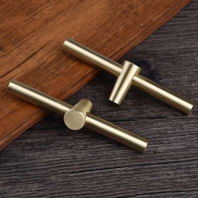 T Bar Knobs Pulls Pure Copper Kitchen Cabinet Door Handles Brushed Gold Brass Drawer Knobs Pull Handles Dresser Pulls